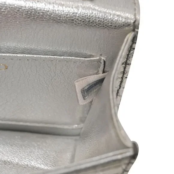 Jimmy Choo Mini Paris Metallic Croc-Embossed Super Mini Bag in Silver Leather - Picture 10 of 10